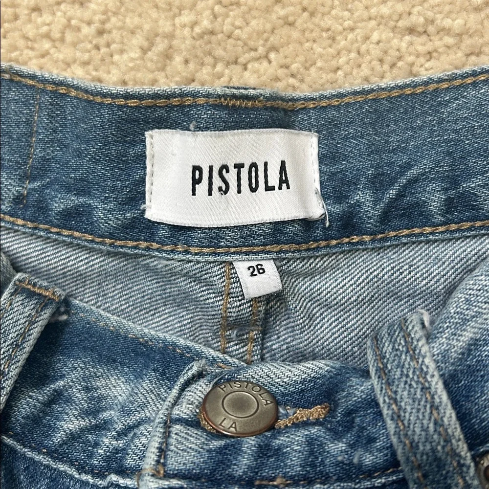 Pistola | Light Blue Relaxed Fit Distressed Straight Leg Jeans | 26 | In 26”-28” - Picture 2 of 12